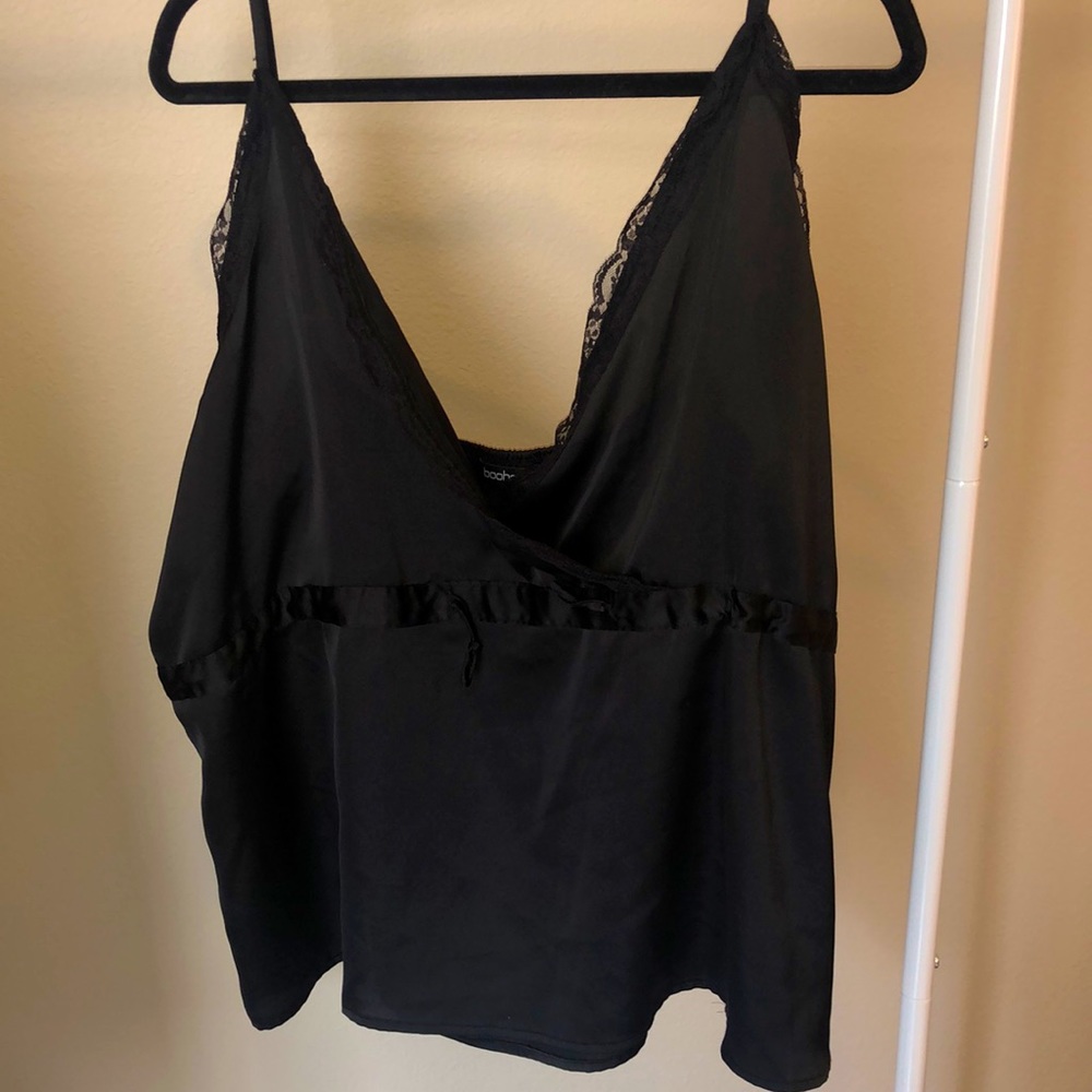 Black Boohoo Lace Tank 24